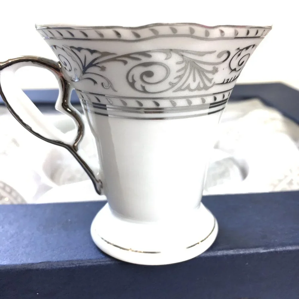 JOSEPH SEDGH Tea Espresso cups & Saucers Fine Porcelain Set 6 Tableware NWOT